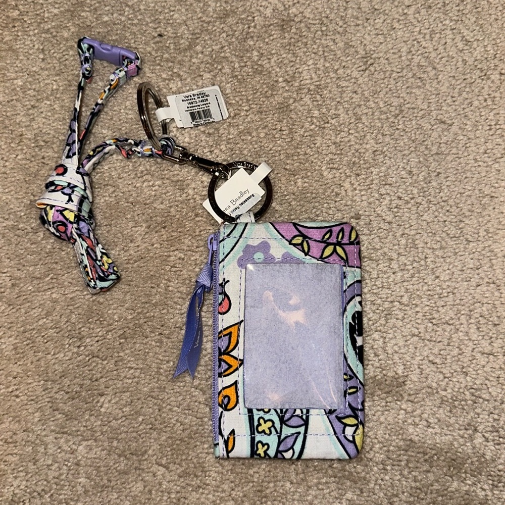 Patterned Vera Bradley lanyard and ID holder